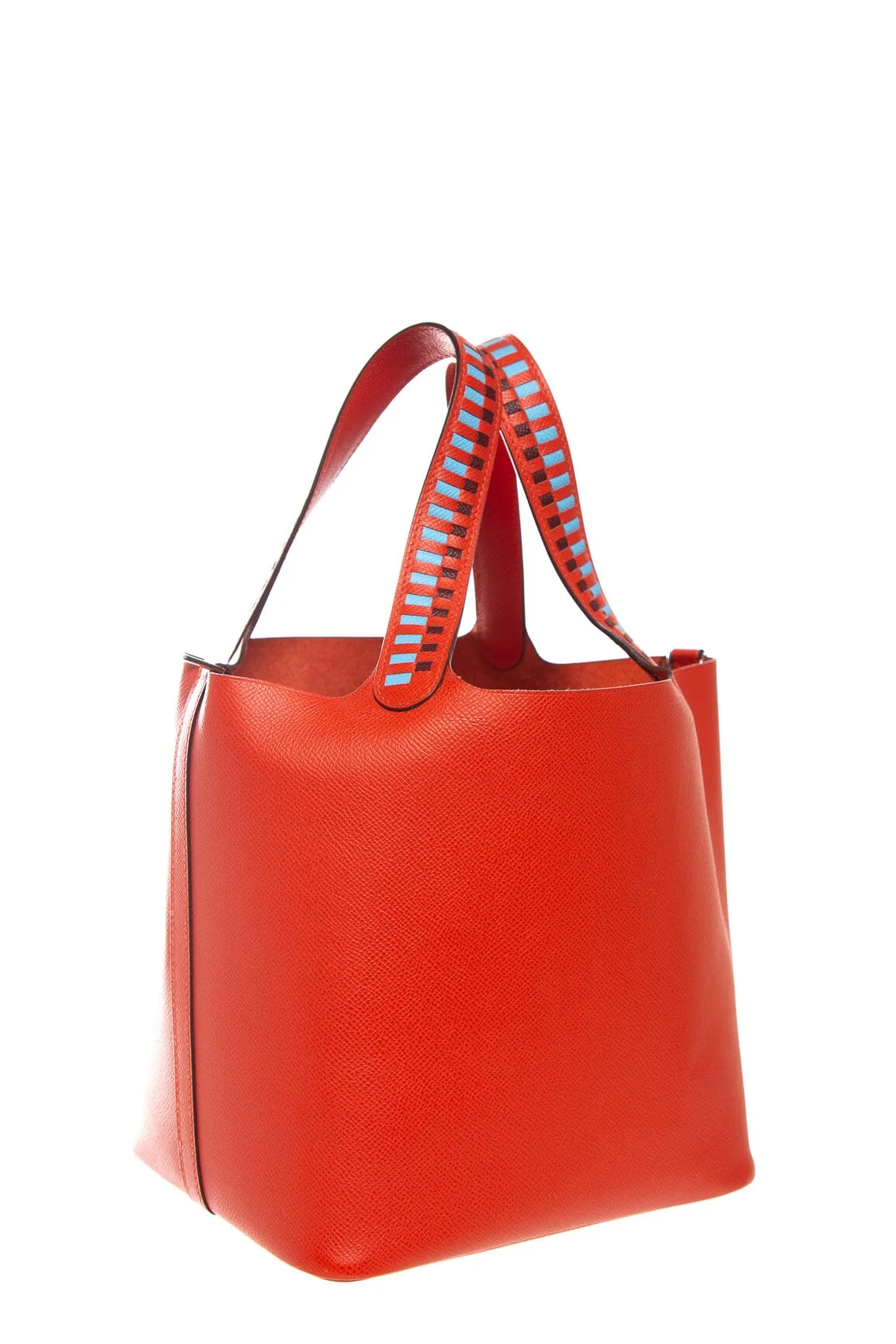 Hermès Orange Epsom Tressage De Cuir Picotin Bucket Bag