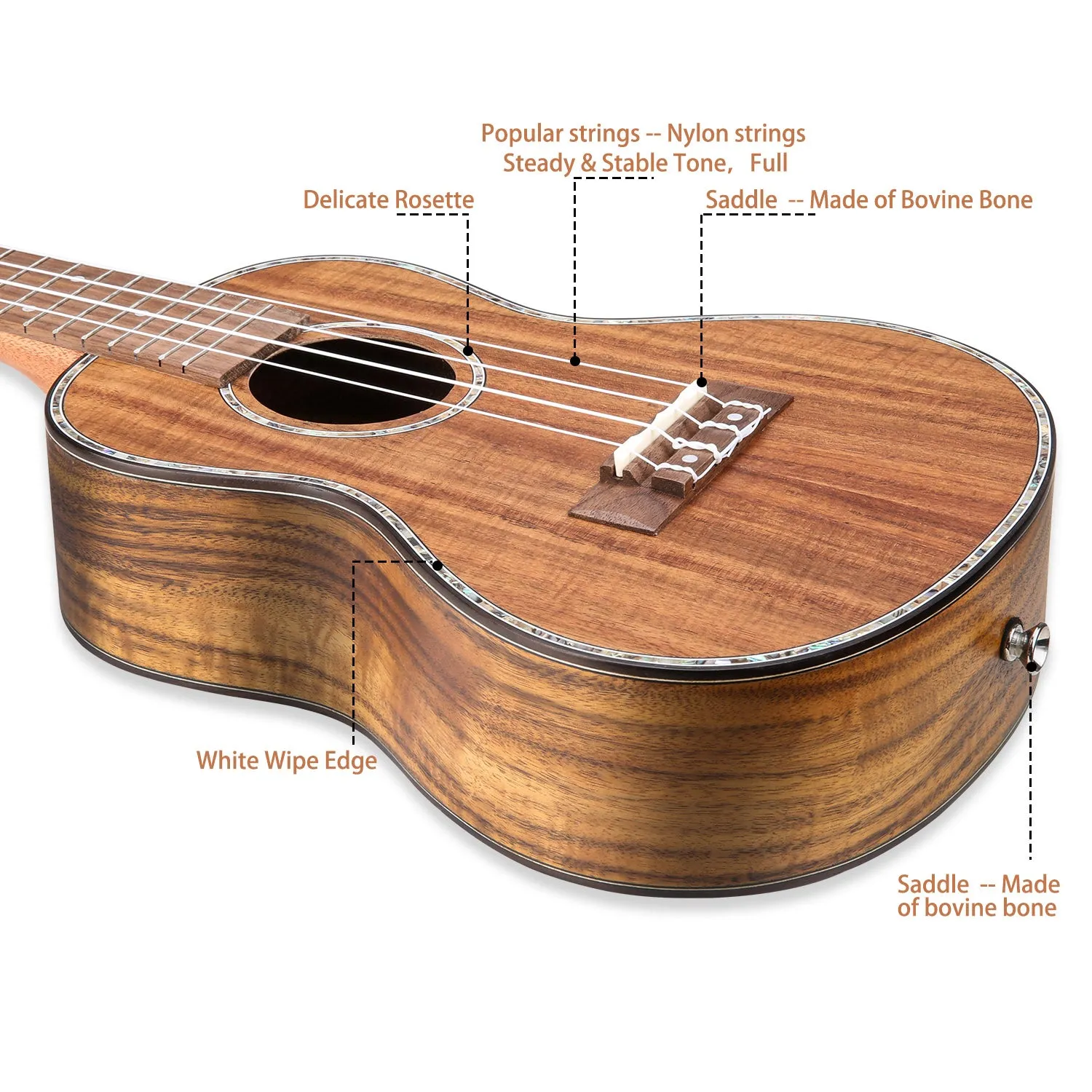 HRICANE Concert Koa Professional Ukulele