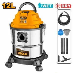 Ingco Wet & Dry Vacuum Cleaner 12 Liters 1000W - VC12202