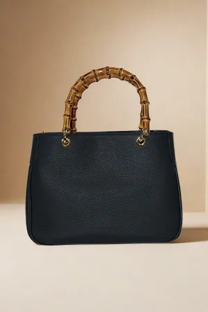 Italian Deerskin Handbag With Bamboo Handles - available in multiple colors!
