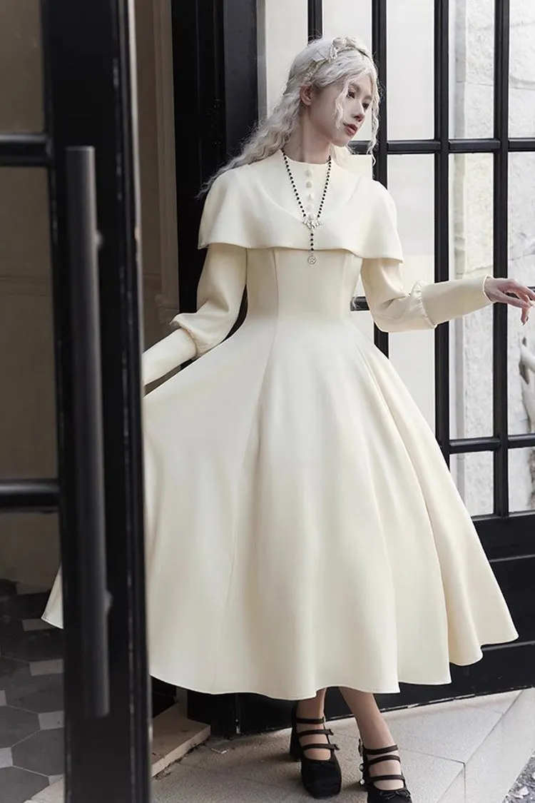 Ivory [Thirteenth Evening] Long Sleeves Slim Gothic Elegant Lolita Dress