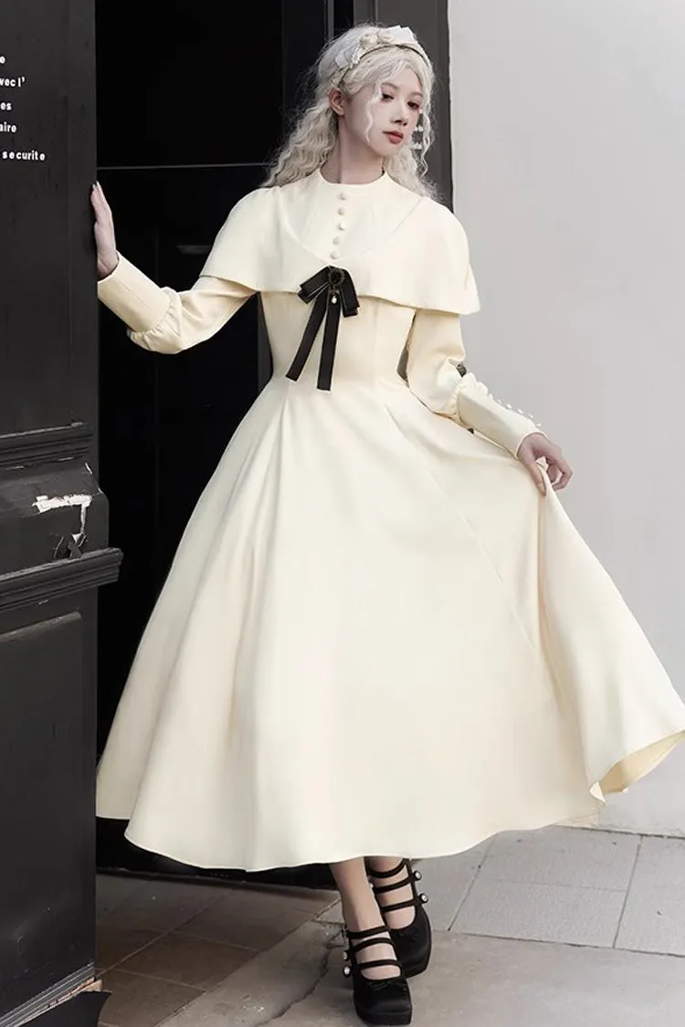 Ivory [Thirteenth Evening] Long Sleeves Slim Gothic Elegant Lolita Dress