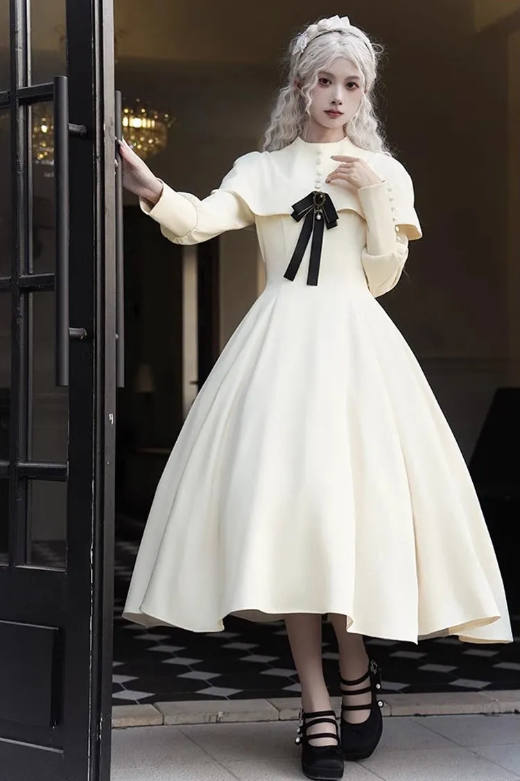 Ivory [Thirteenth Evening] Long Sleeves Slim Gothic Elegant Lolita Dress