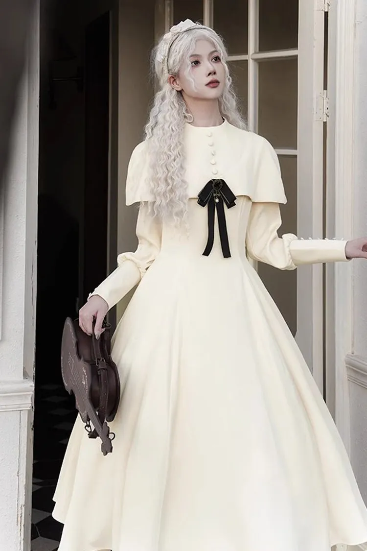 Ivory [Thirteenth Evening] Long Sleeves Slim Gothic Elegant Lolita Dress