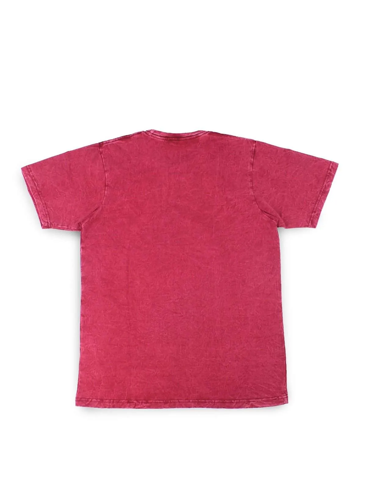 Jackhammer Acid Wash Crewneck Tee Punch Red