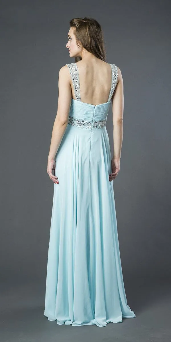 J&J Fashion 3007 Embellished Long A-line Formal Dress