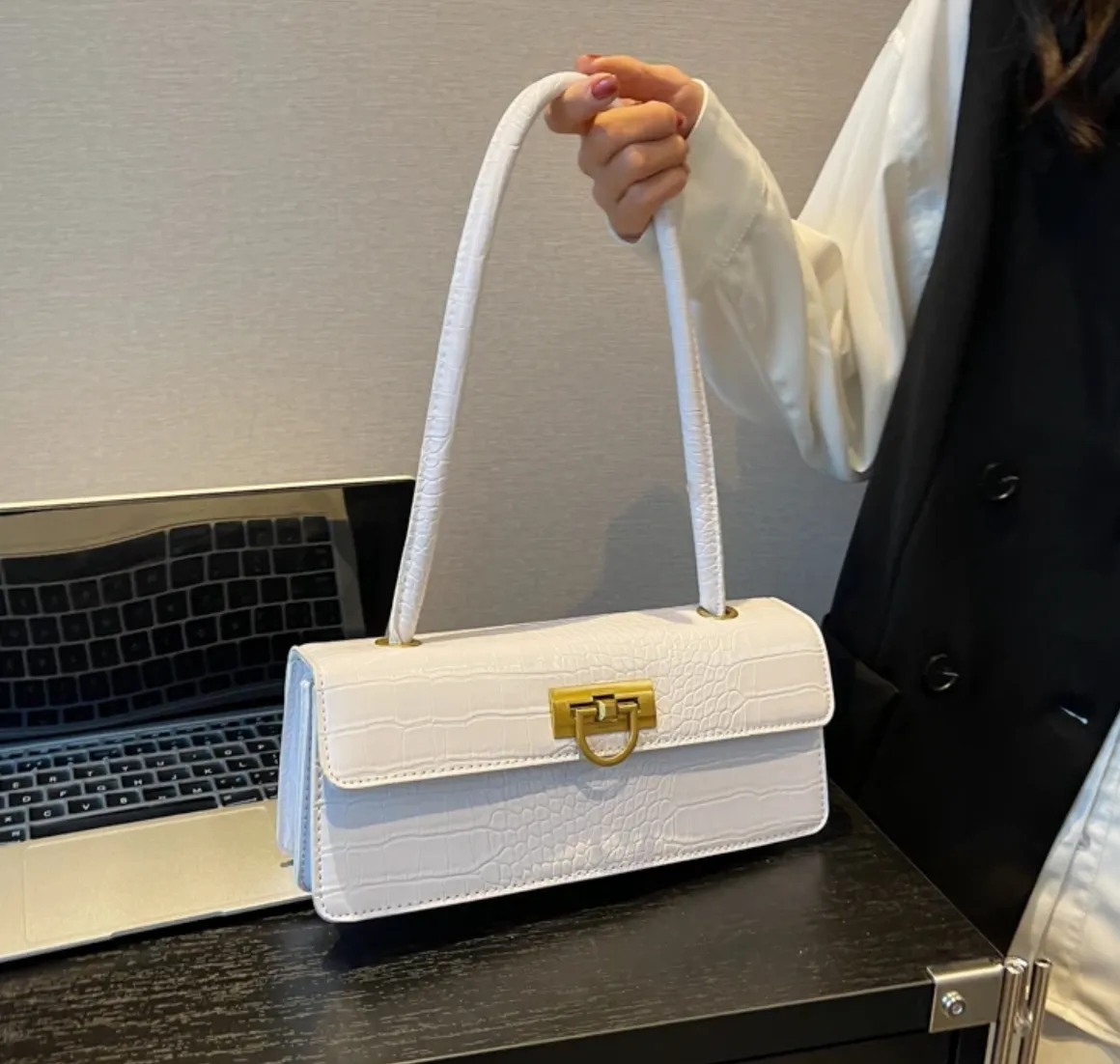 JANICE FAUX CROC MINIMAL BAG