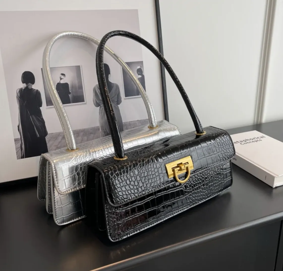 JANICE FAUX CROC MINIMAL BAG