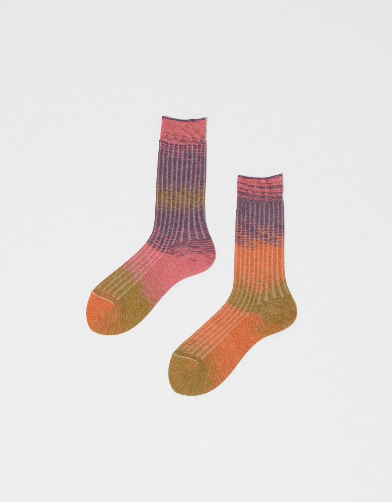 Japanese Ribbed Kasuri Socks