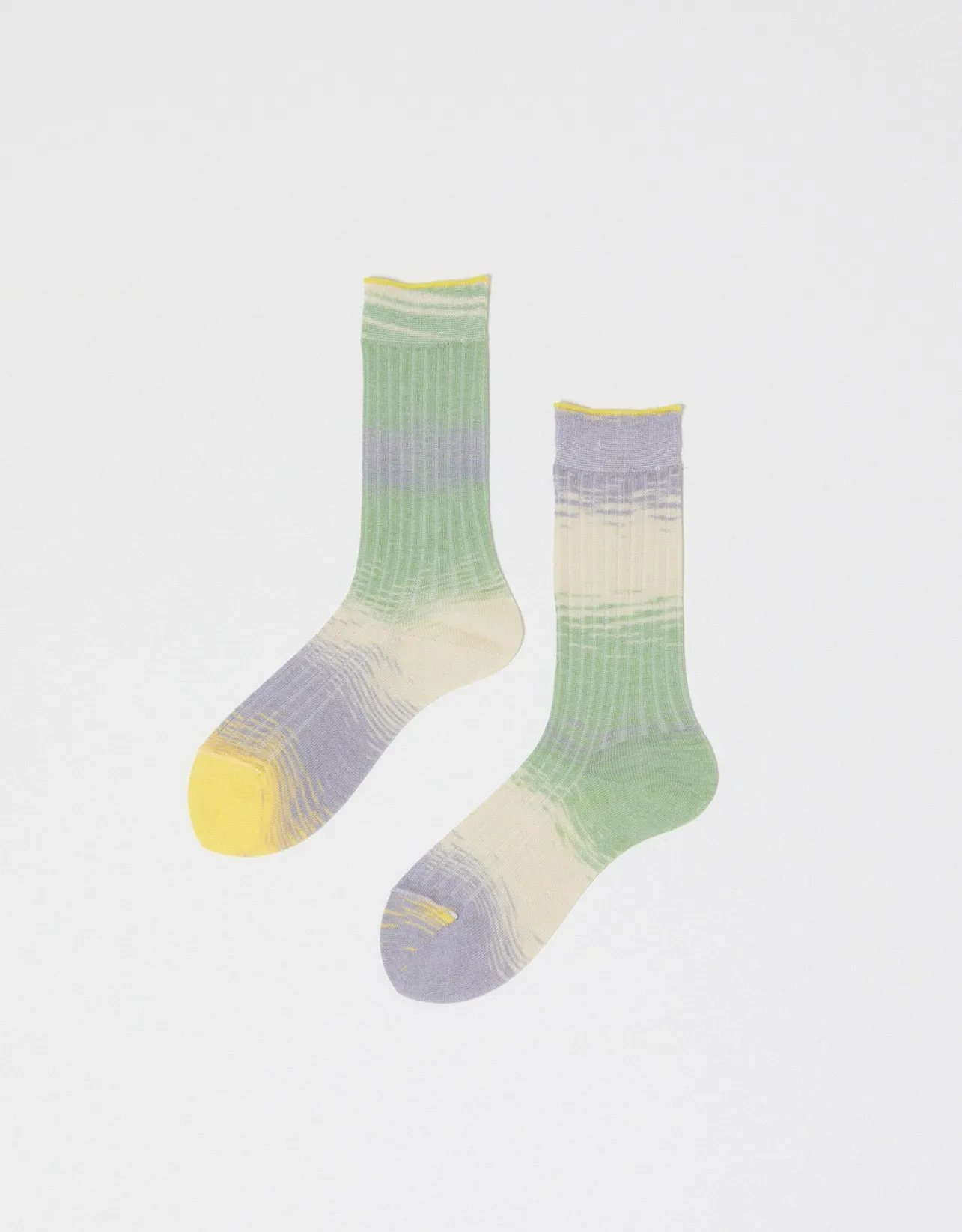 Japanese Ribbed Kasuri Socks