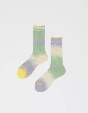 Japanese Ribbed Kasuri Socks