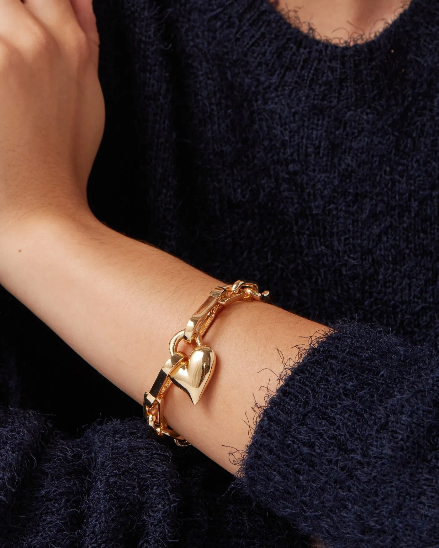 Jenny Bird Padlock Heart Chain Bracelet (More Colors)
