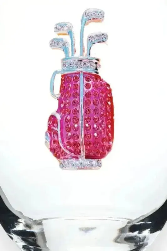 Jeweled Golf Bag Wine Glass