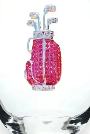 Jeweled Golf Bag Wine Glass