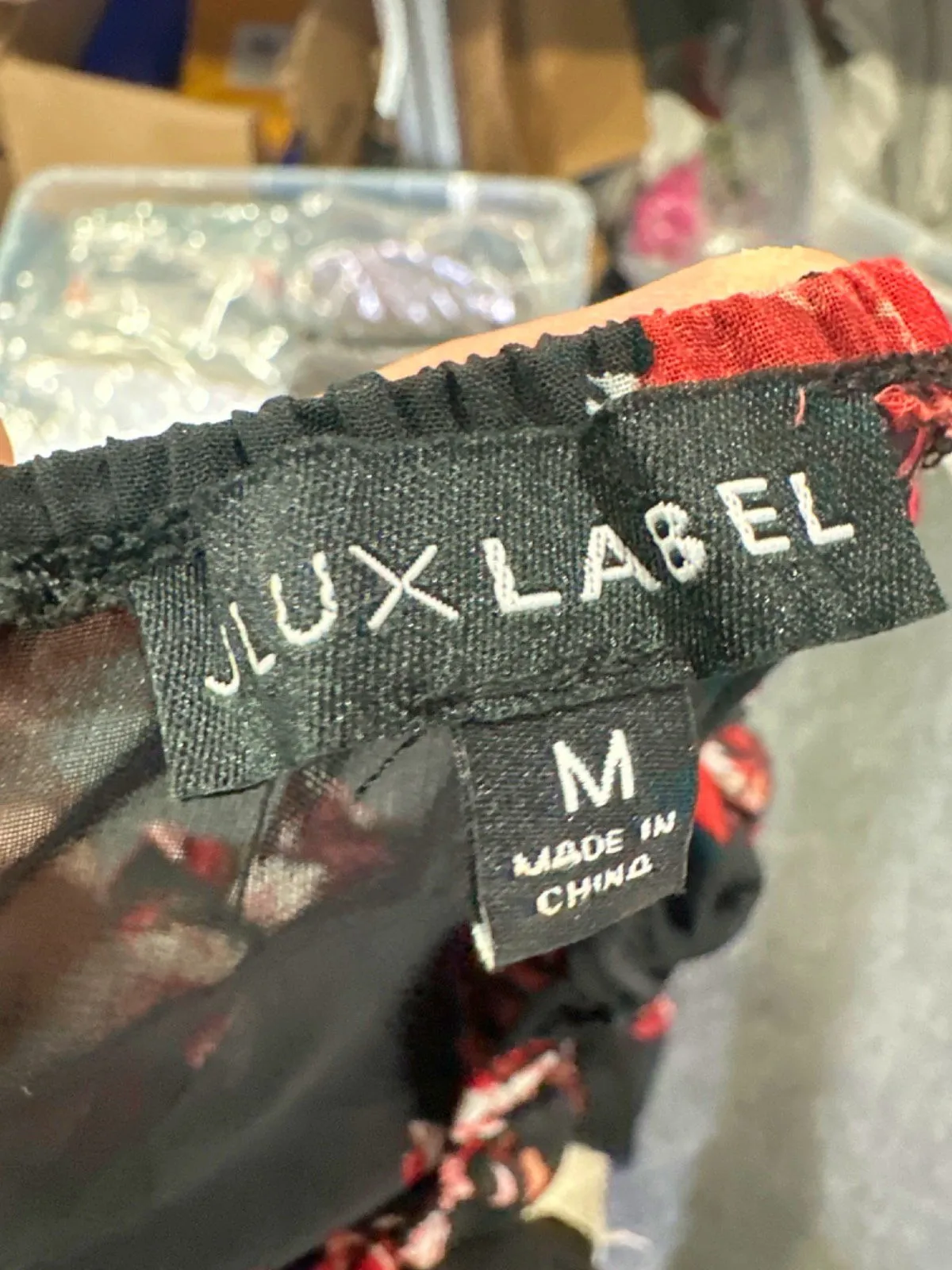 JLUX LABEL Black Floral Maxi Dress UK M