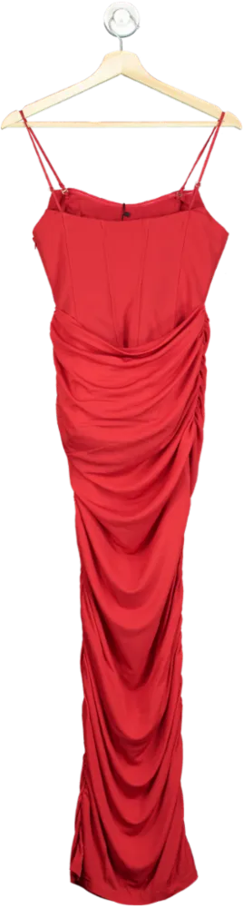 Karen Millen Red Premium Viscose Jersey Corset Midi Dress XS
