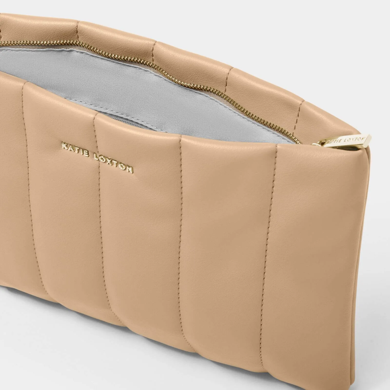Katie Loxton Kendra Quilted Clutch Bag - Soft Tan