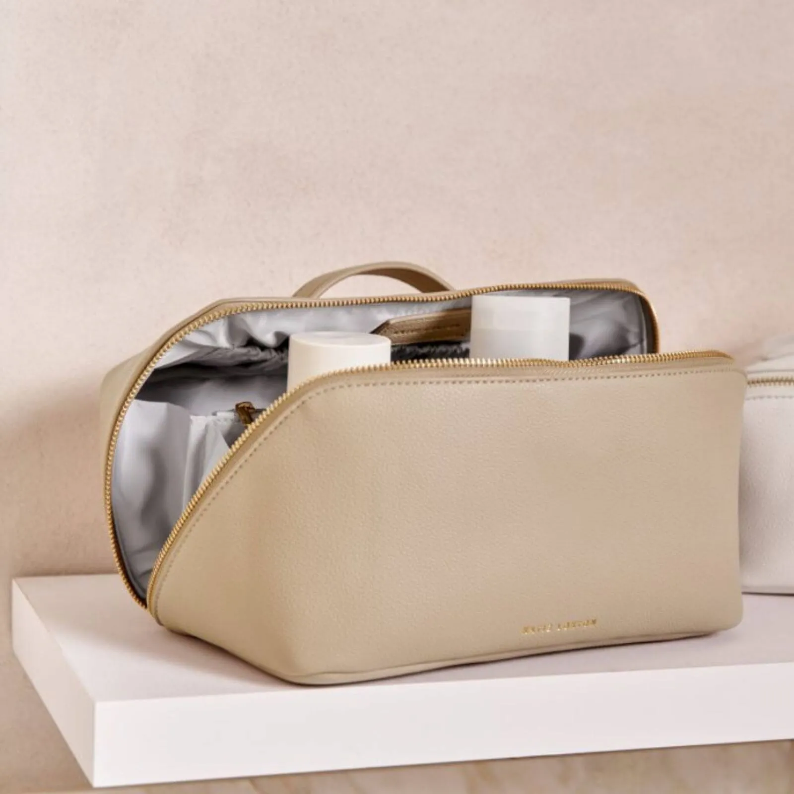 Katie Loxton Large Make Up Wash Bag - Light Taupe