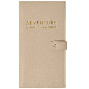Katie Loxton Light Taupe Travel Wallet - Adventure Memories Happiness