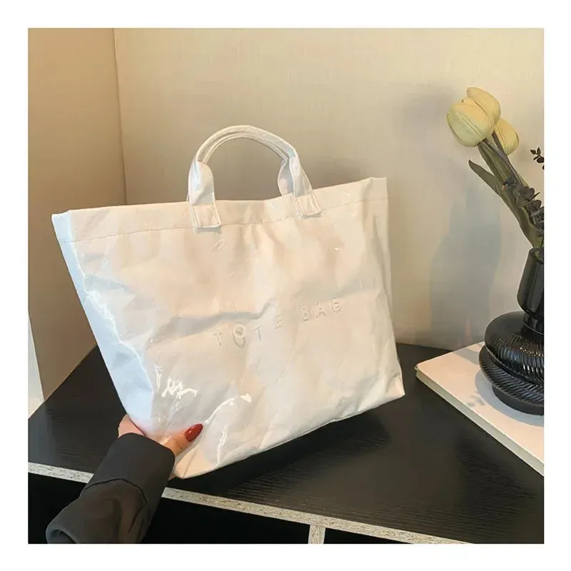 Kawaii Chic Clear Tote Bag 🌈✨ | Stylish & Spacious Velcro Handbag for Women 👜💕 | Perfect for Casual Outings!