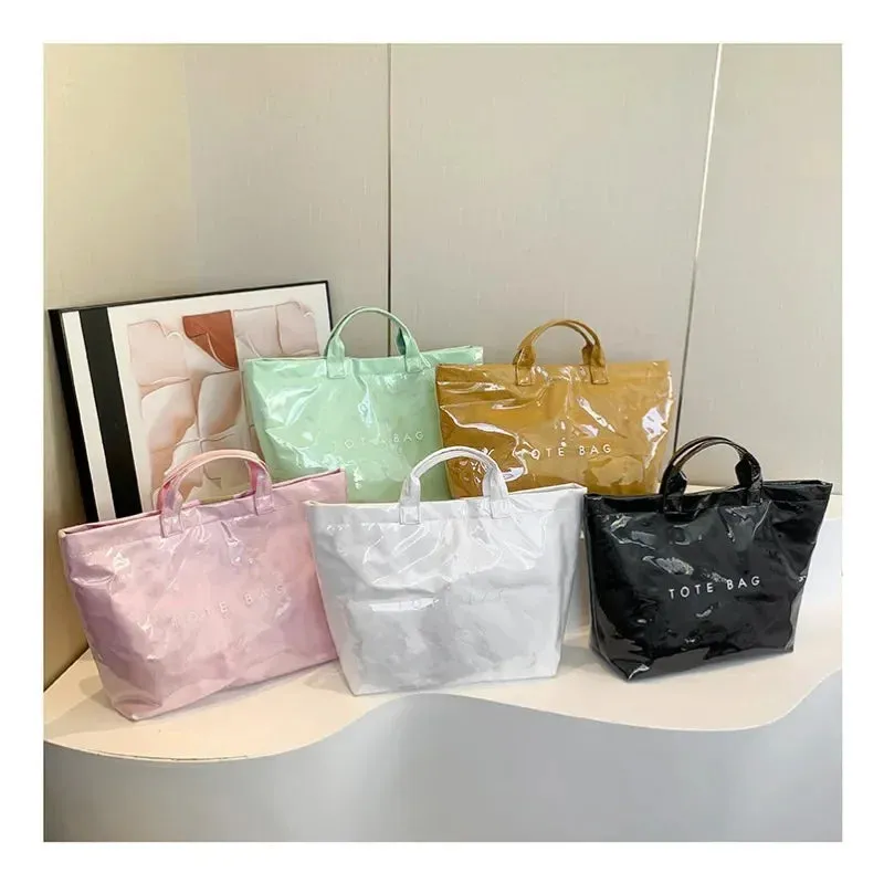 Kawaii Chic Clear Tote Bag 🌈✨ | Stylish & Spacious Velcro Handbag for Women 👜💕 | Perfect for Casual Outings!