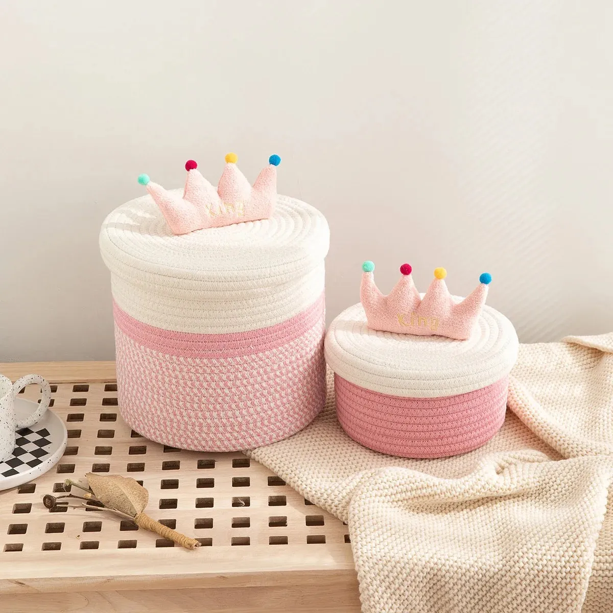 Kawaii Crown Storage Bucket (set of 2)