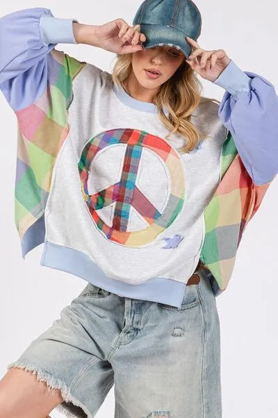 Keep The Peace Bleu Purple Patch Sweatshirt