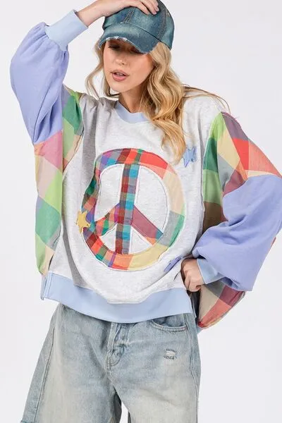 Keep The Peace Bleu Purple Patch Sweatshirt