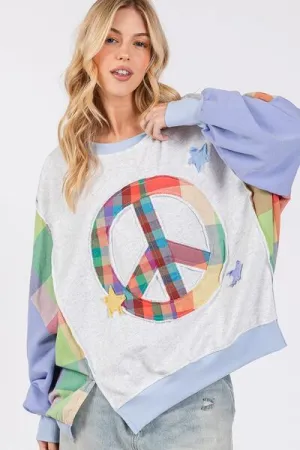 Keep The Peace Bleu Purple Patch Sweatshirt