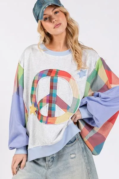 Keep The Peace Bleu Purple Patch Sweatshirt