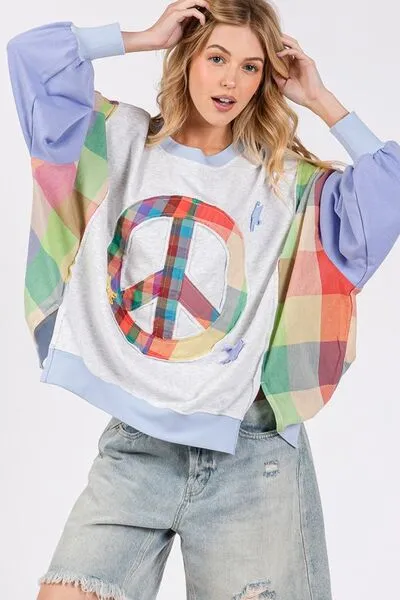 Keep The Peace Bleu Purple Patch Sweatshirt