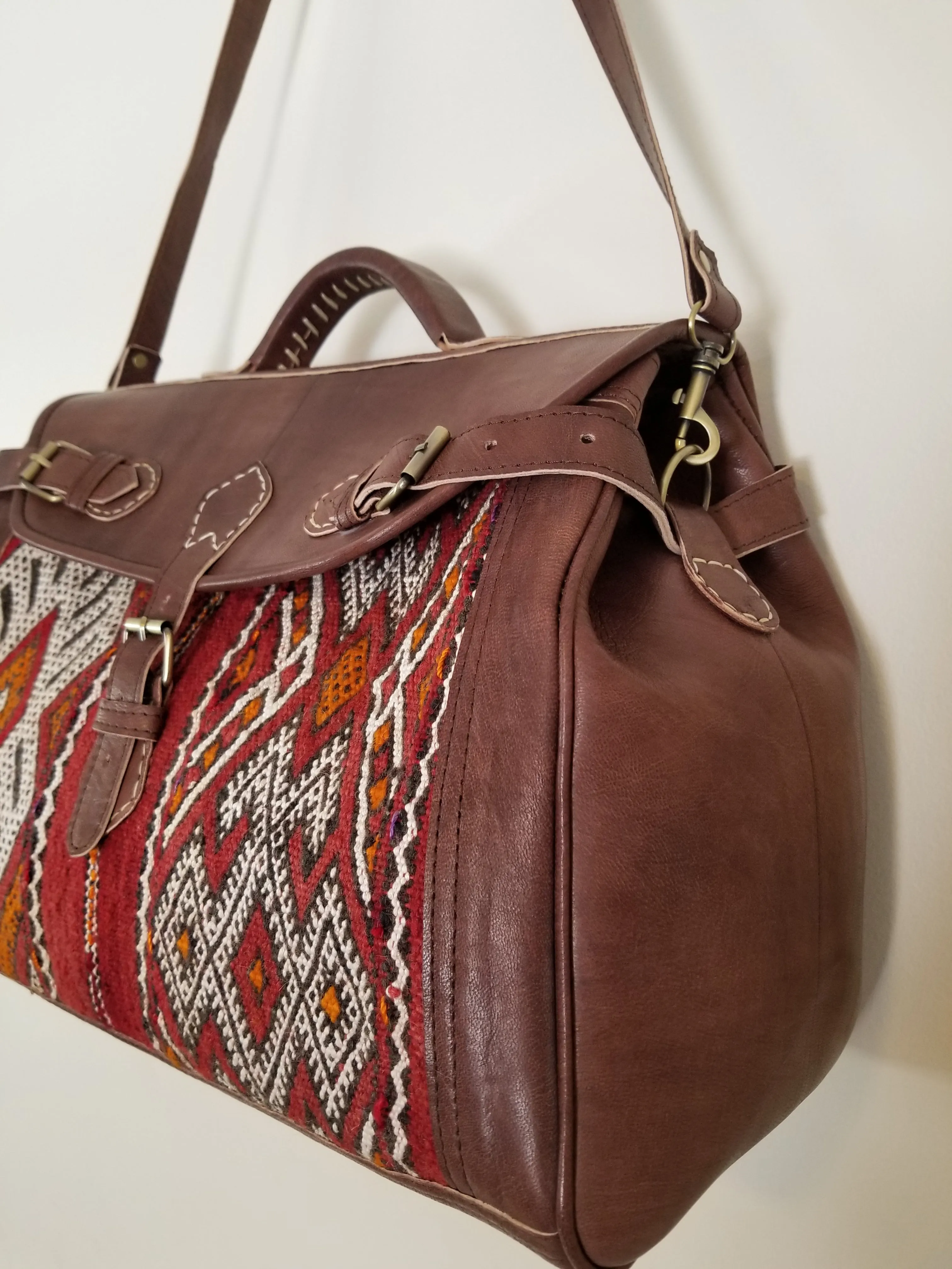Kilim Leather Bag - Medium