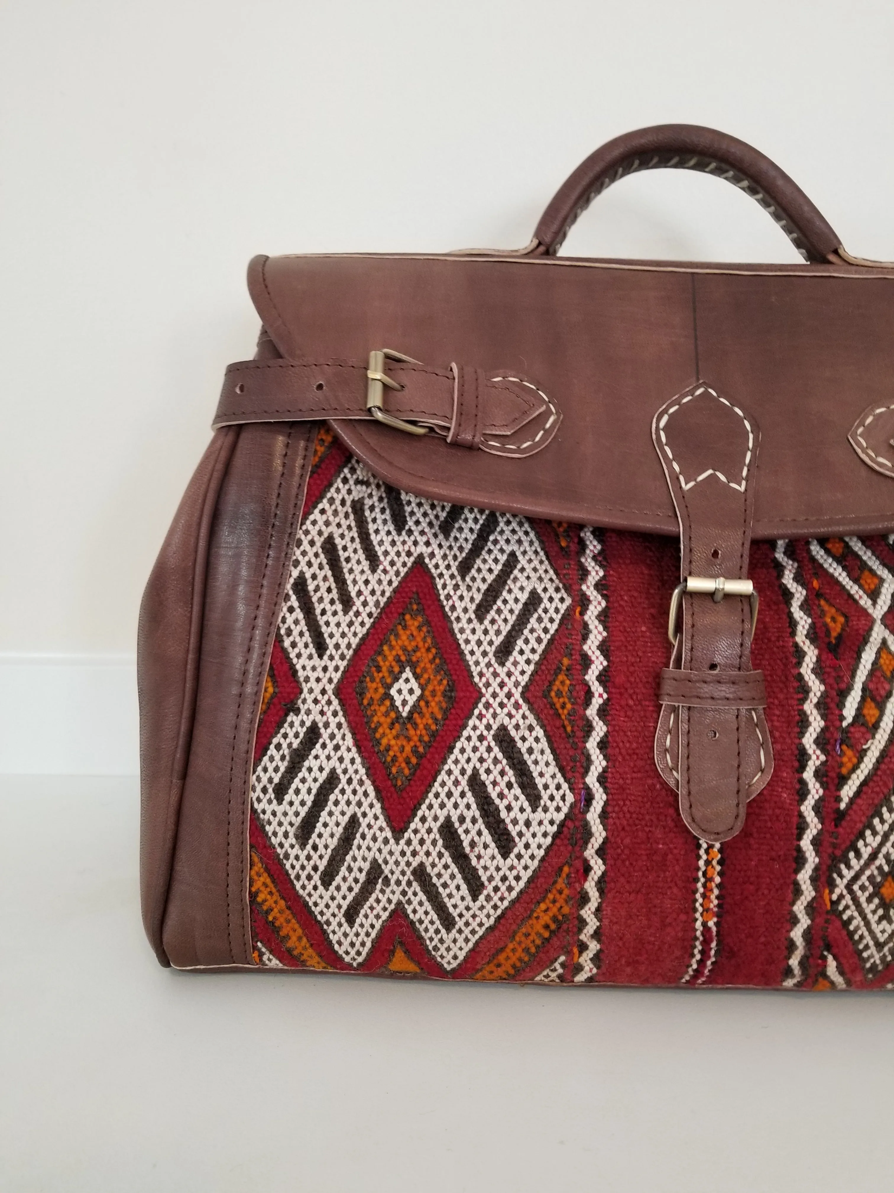 Kilim Leather Bag - Medium
