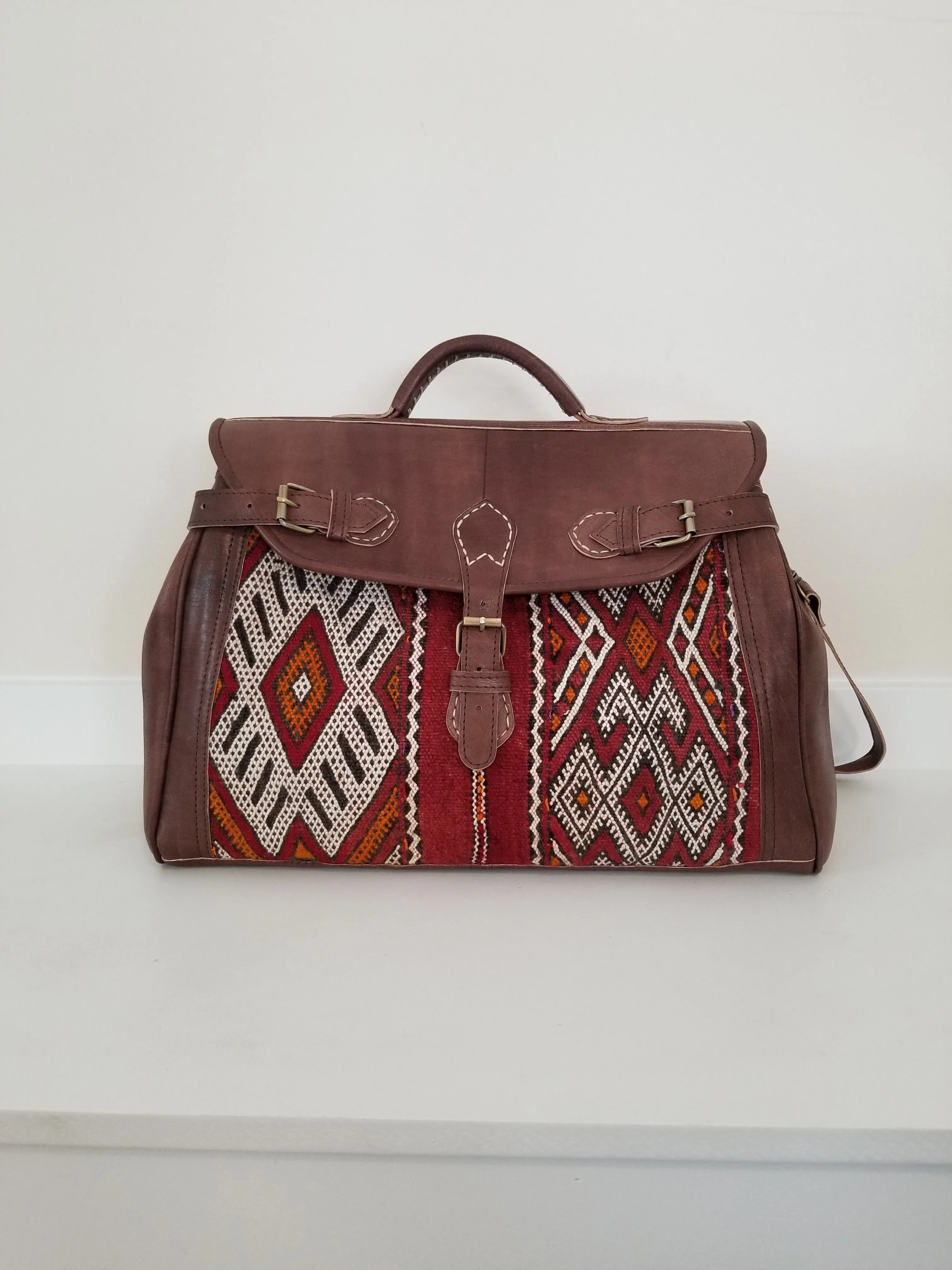 Kilim Leather Bag - Medium