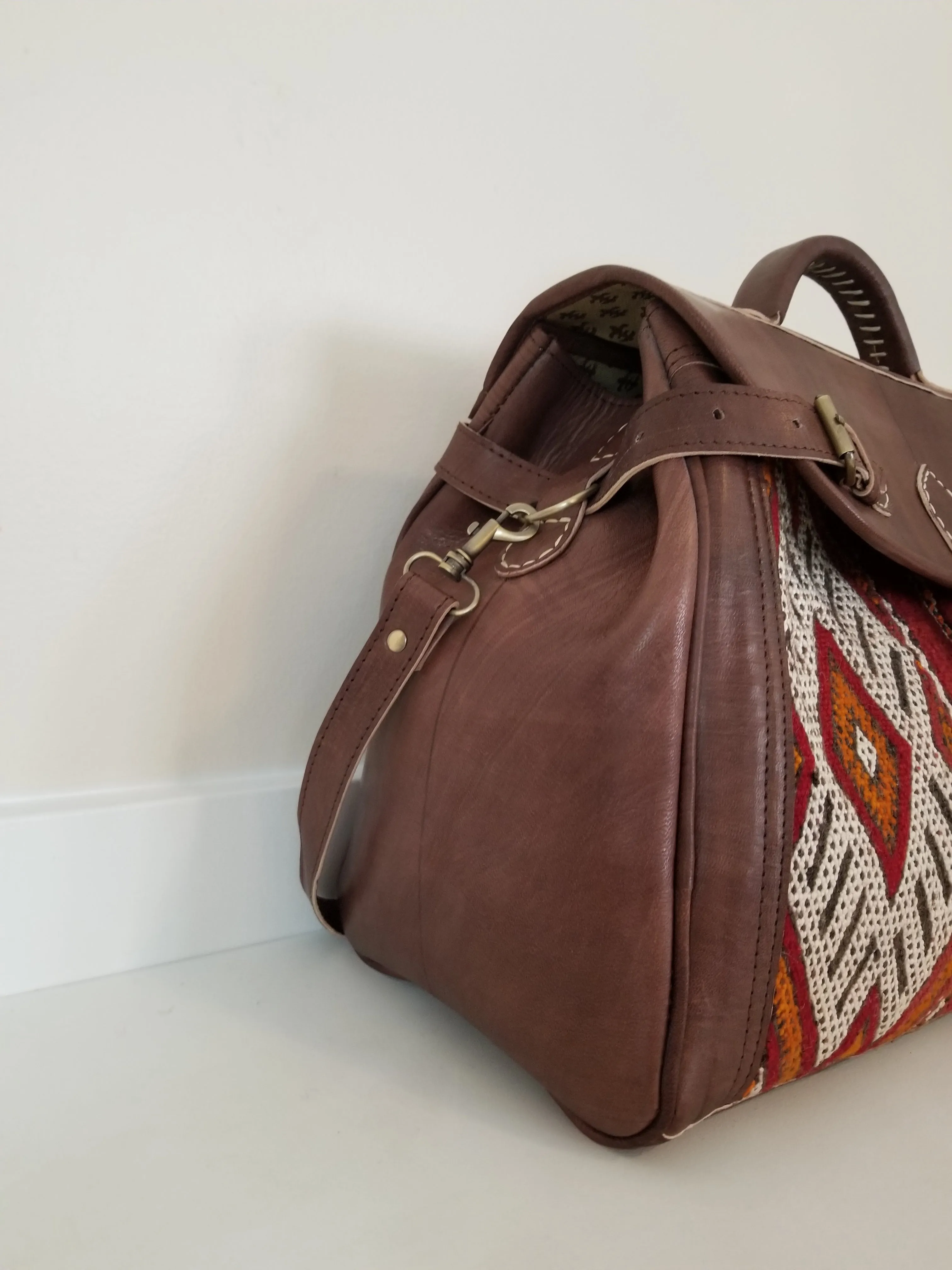 Kilim Leather Bag - Medium