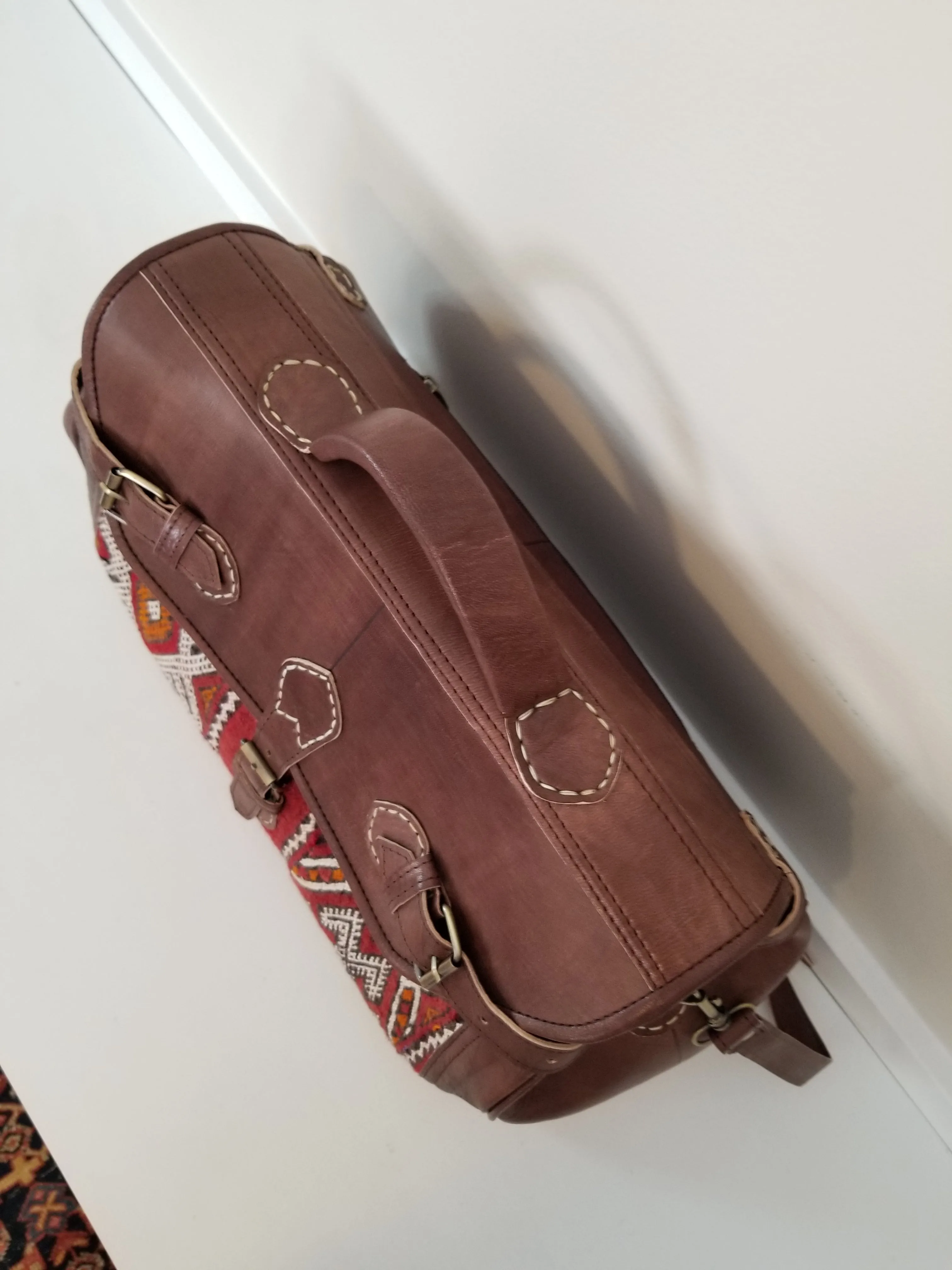 Kilim Leather Bag - Medium
