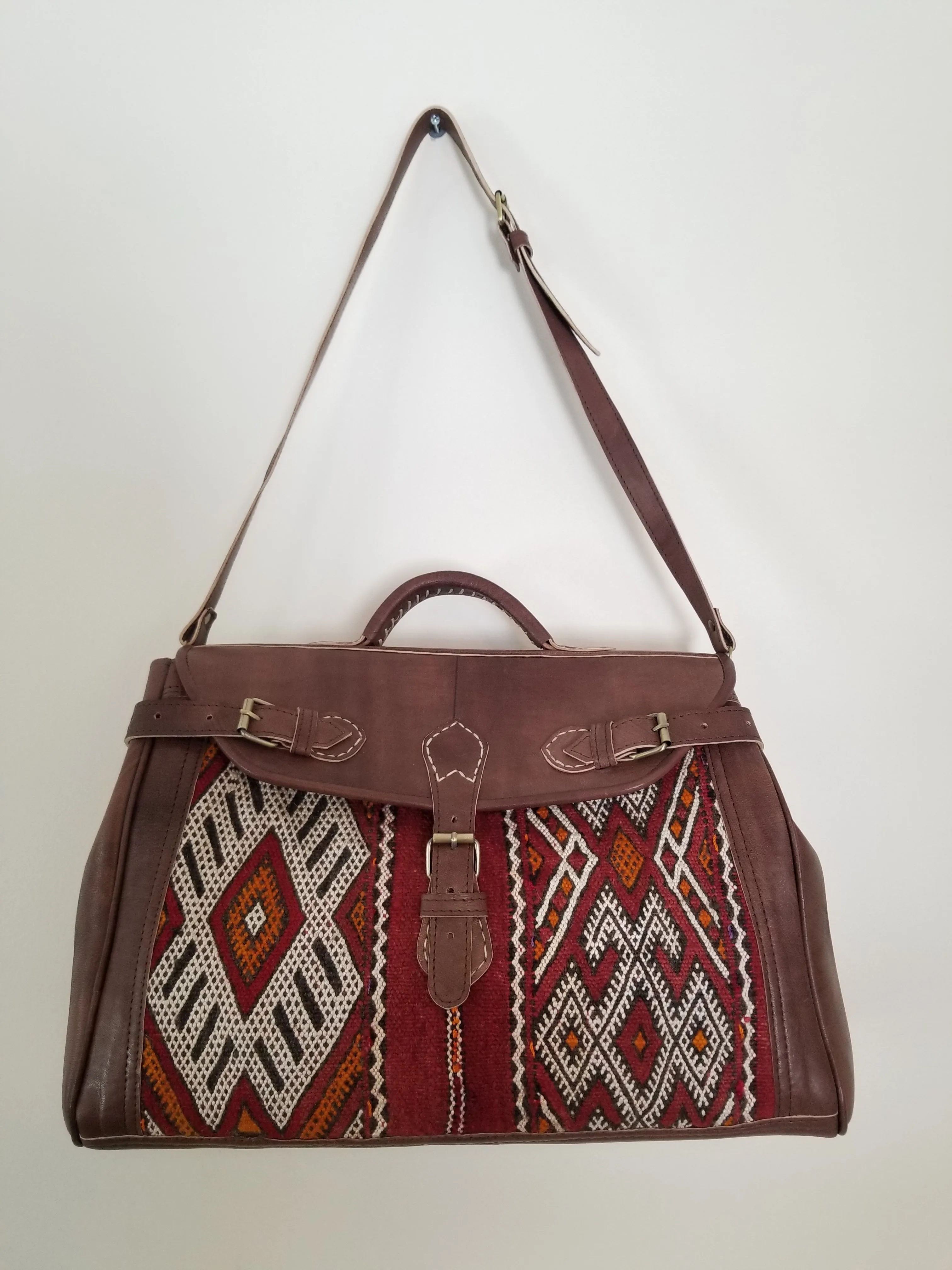 Kilim Leather Bag - Medium