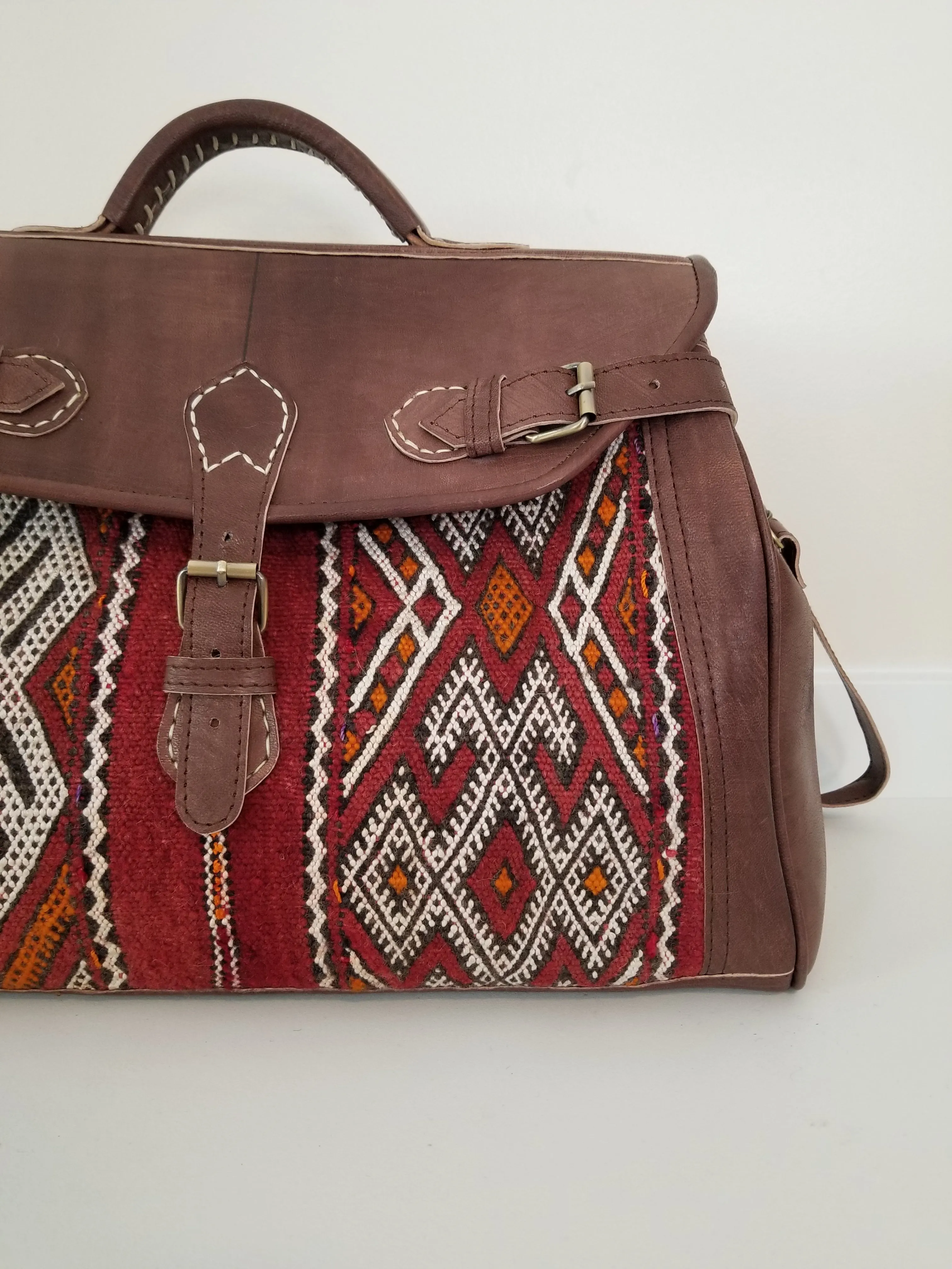 Kilim Leather Bag - Medium