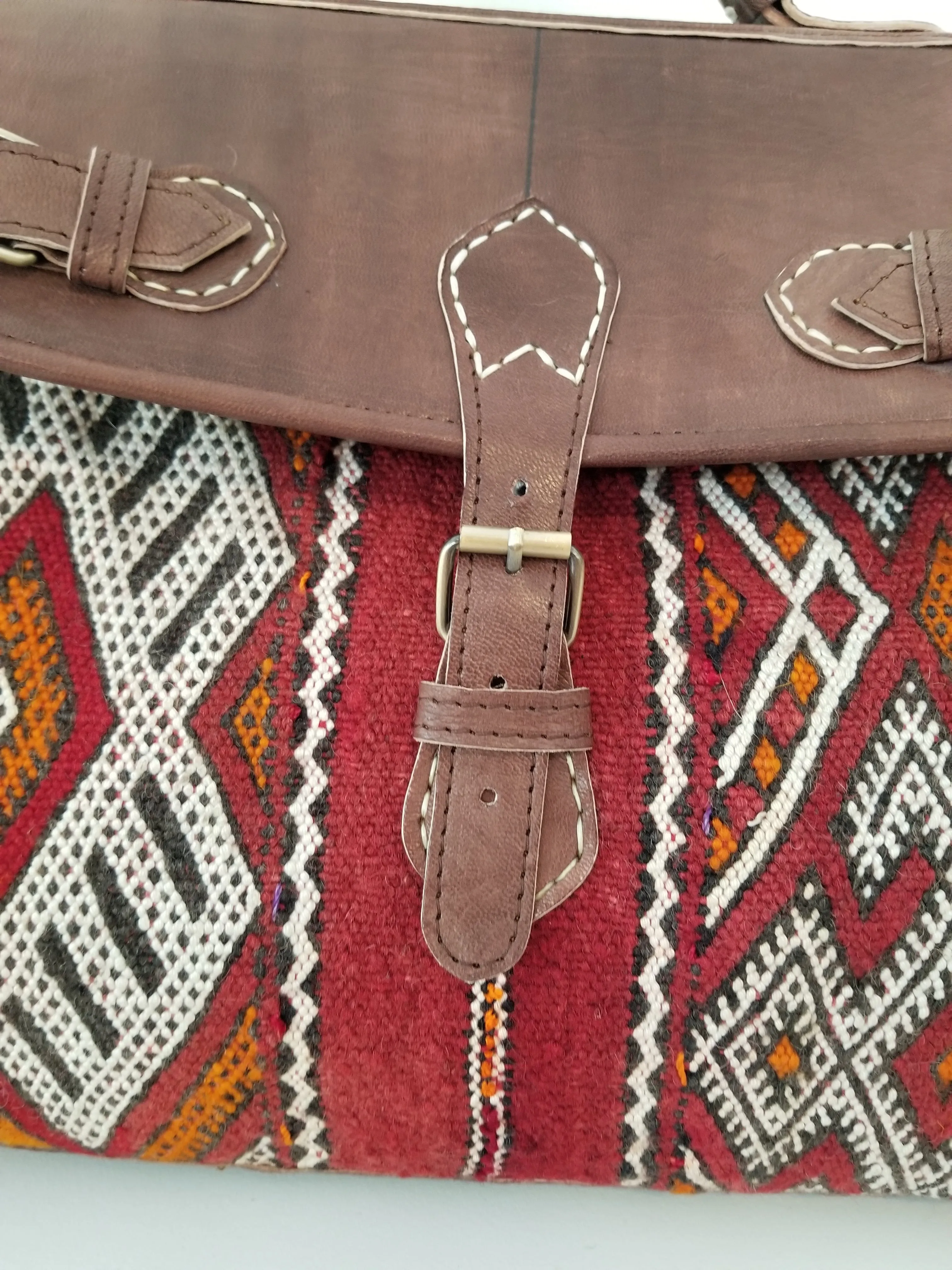 Kilim Leather Bag - Medium