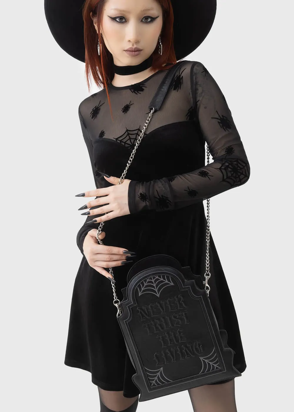 Killstar x Beetlejuice Here Lies Beetlejuice Bag Black