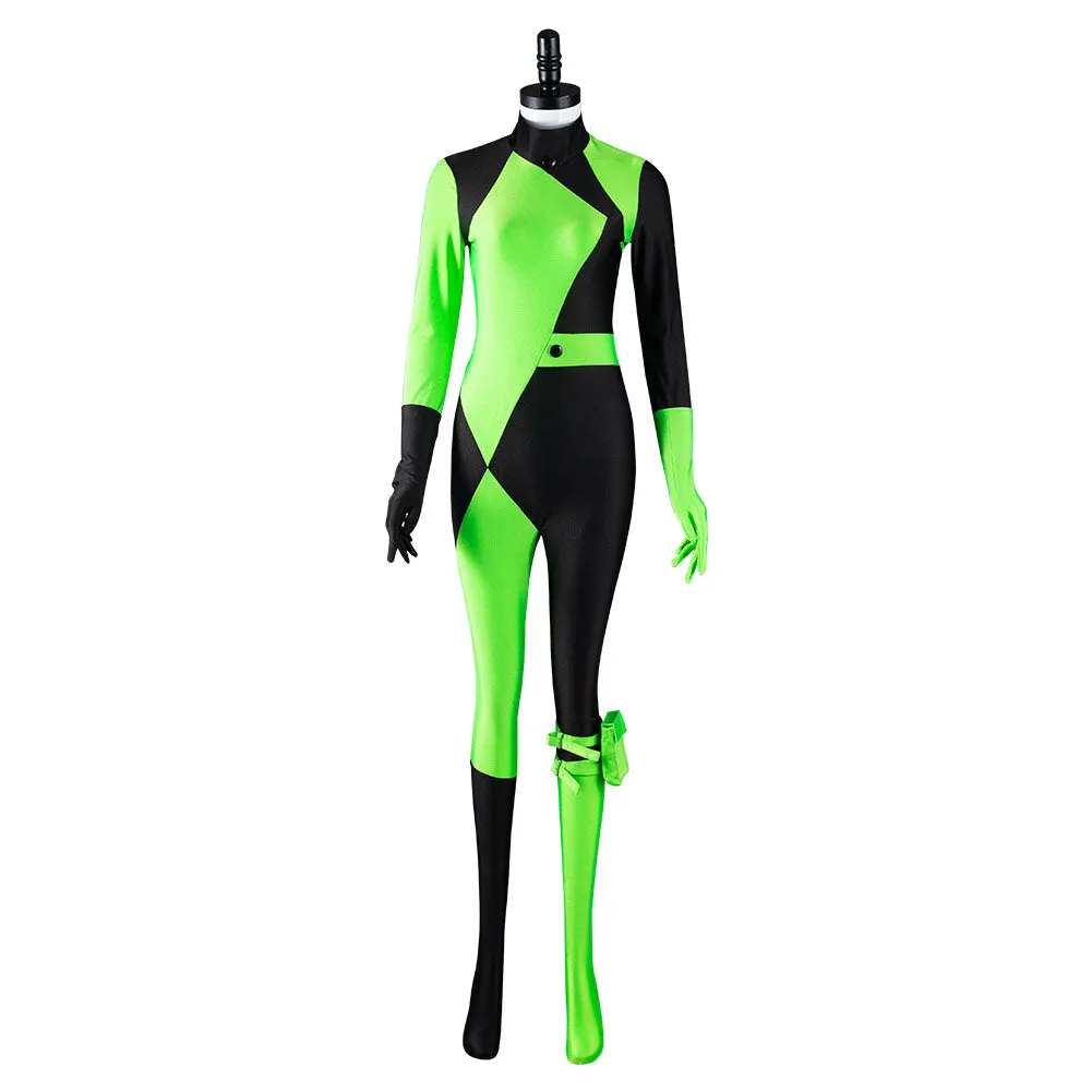 Kim Possible Shego Cosplay Costume Adult Jumpsuit Outfits Halloween Carnival Suit