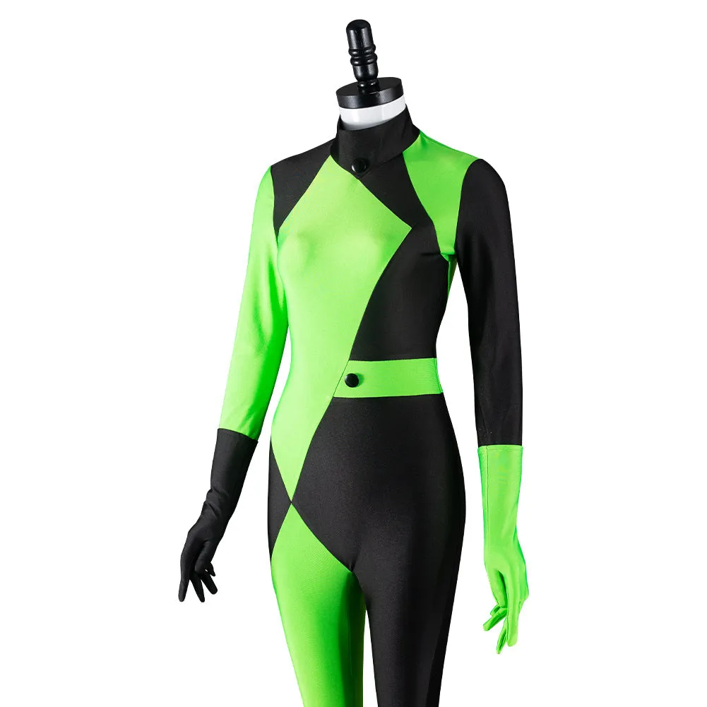 Kim Possible Shego Cosplay Costume Adult Jumpsuit Outfits Halloween Carnival Suit