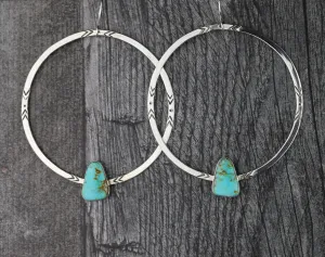 Kingman Turquoise Hoop Earrings