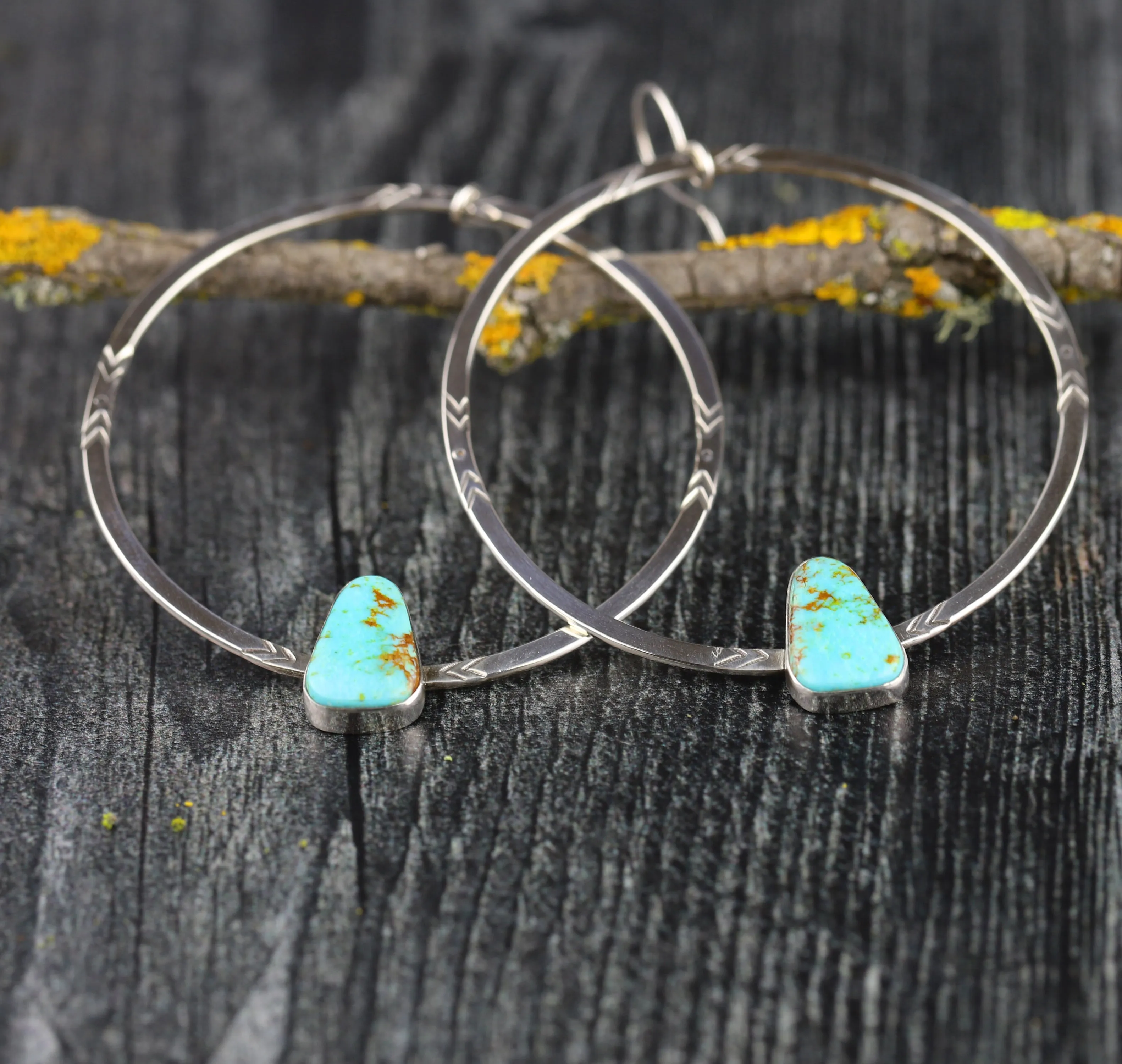 Kingman Turquoise Hoop Earrings