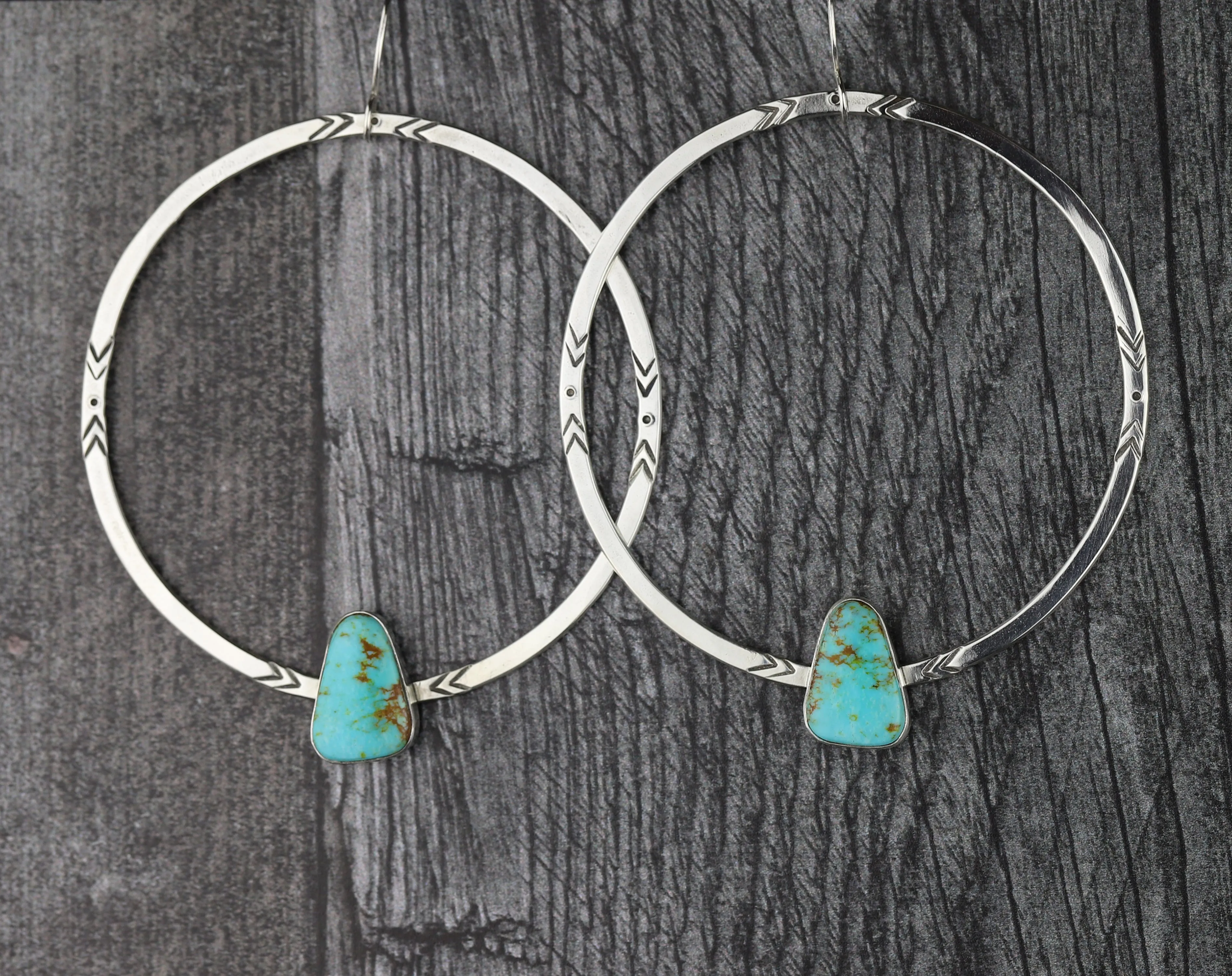 Kingman Turquoise Hoop Earrings