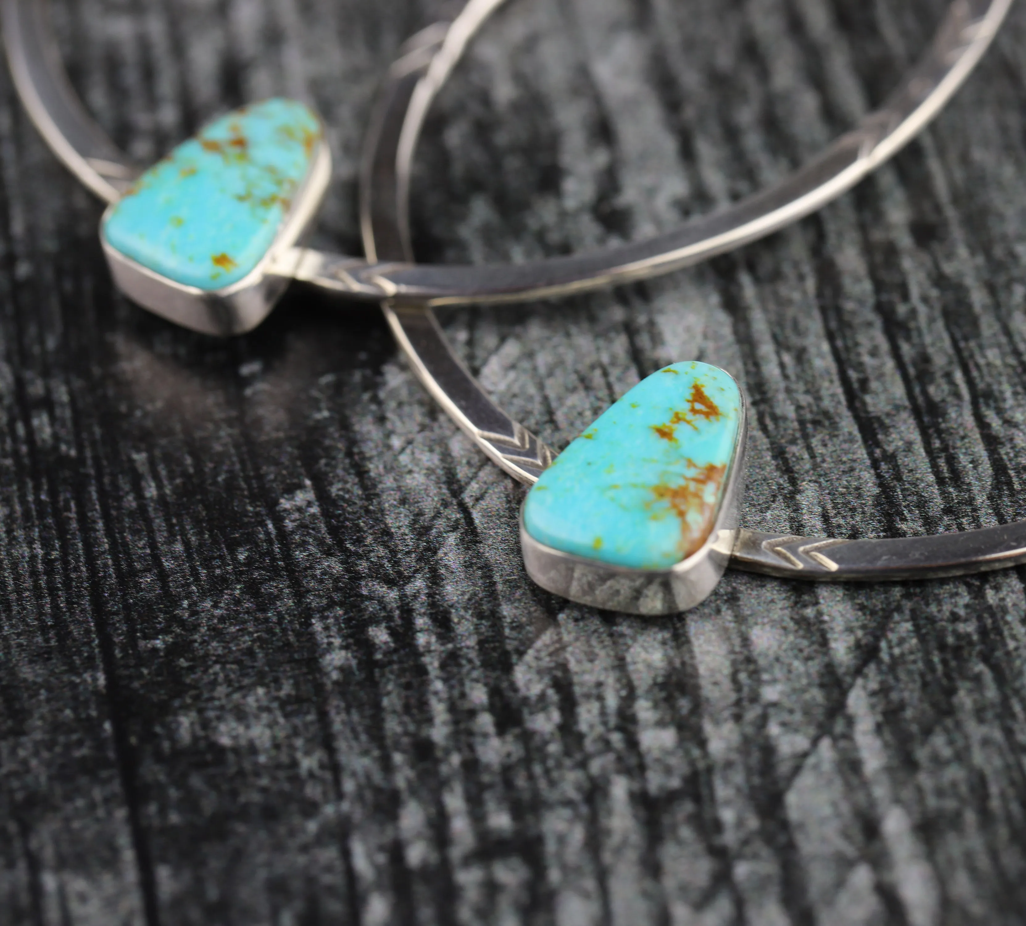 Kingman Turquoise Hoop Earrings