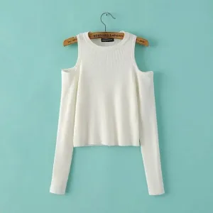 Knitted Off Shoulder Sweater