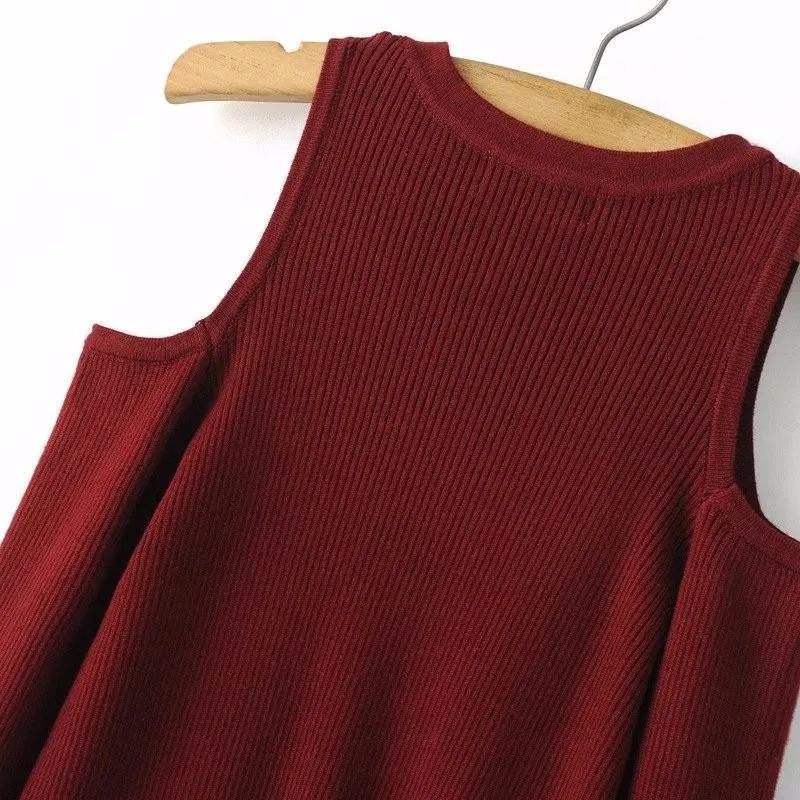 Knitted Off Shoulder Sweater