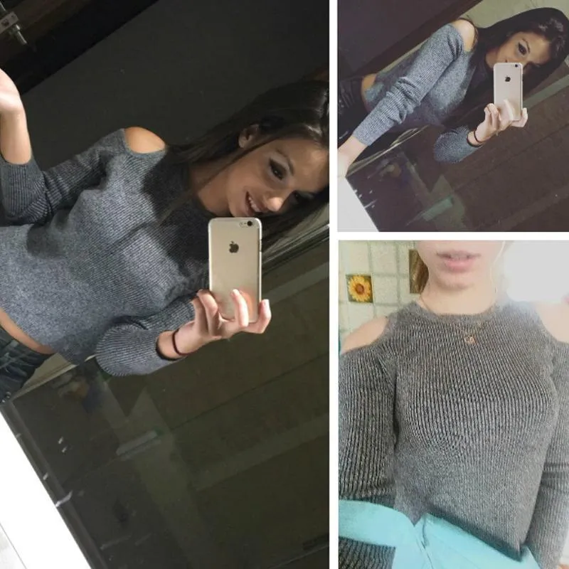 Knitted Off Shoulder Sweater
