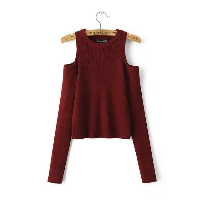 Knitted Off Shoulder Sweater